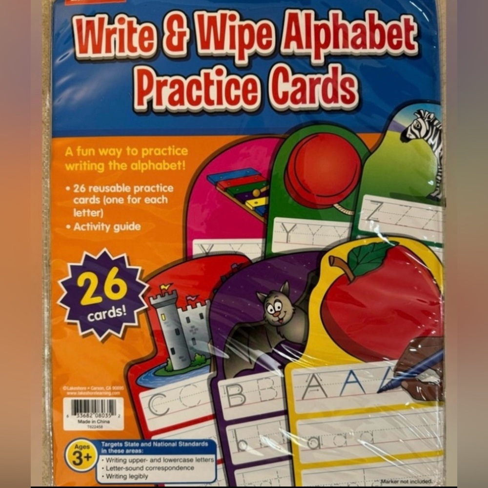 Lakeshore Write & Wipe Alphabet Cards, Dry Erase Markers, Wipe Board & Crayola - Picture 3 of 12